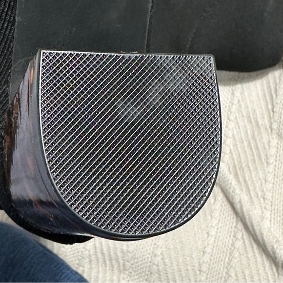 MIA Tarrin black fabric bootie with tortoiseshell block heel, size 9 - Picture 9 of 11